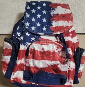 American flag backpack purse